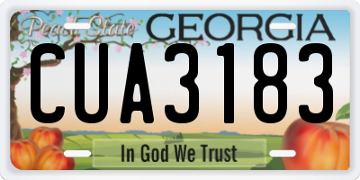 GA license plate CUA3183