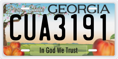 GA license plate CUA3191