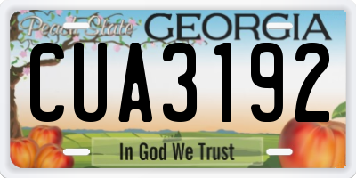 GA license plate CUA3192