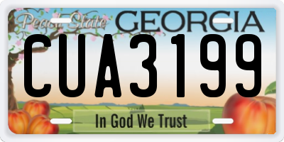 GA license plate CUA3199