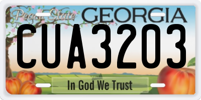 GA license plate CUA3203