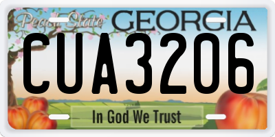 GA license plate CUA3206