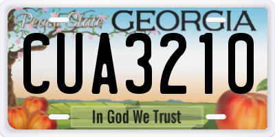GA license plate CUA3210