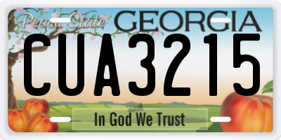 GA license plate CUA3215