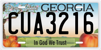 GA license plate CUA3216