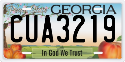 GA license plate CUA3219
