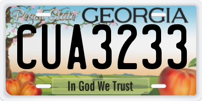 GA license plate CUA3233