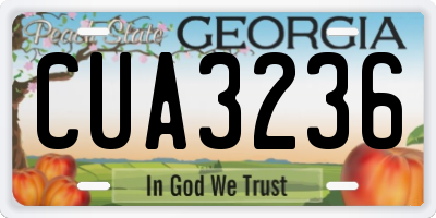 GA license plate CUA3236