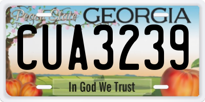GA license plate CUA3239