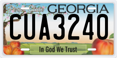 GA license plate CUA3240