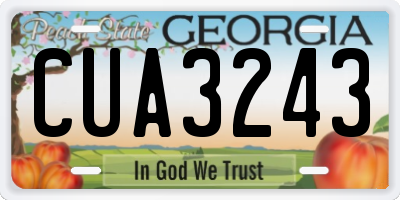 GA license plate CUA3243