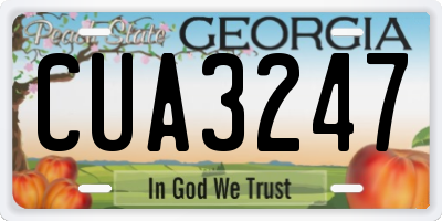 GA license plate CUA3247