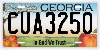 GA license plate CUA3250
