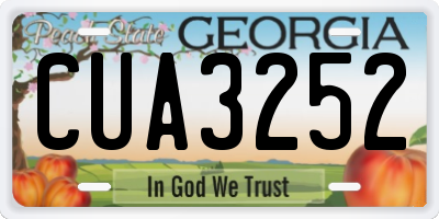 GA license plate CUA3252