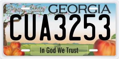 GA license plate CUA3253