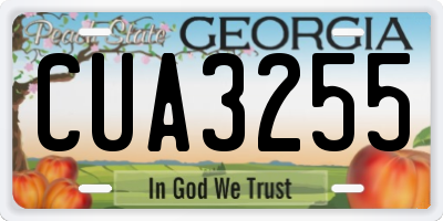 GA license plate CUA3255