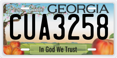 GA license plate CUA3258