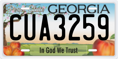 GA license plate CUA3259