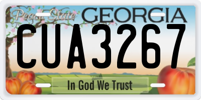 GA license plate CUA3267