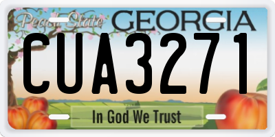 GA license plate CUA3271