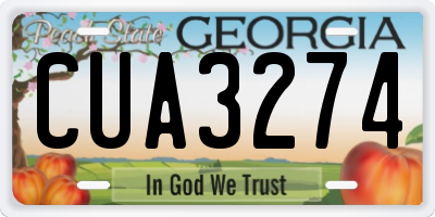 GA license plate CUA3274