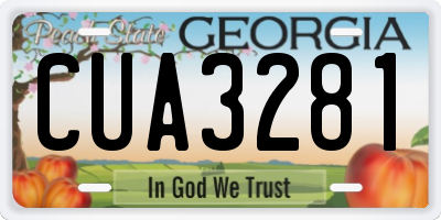 GA license plate CUA3281