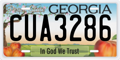 GA license plate CUA3286