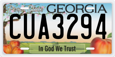 GA license plate CUA3294