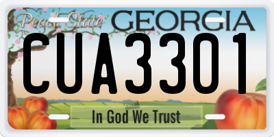 GA license plate CUA3301