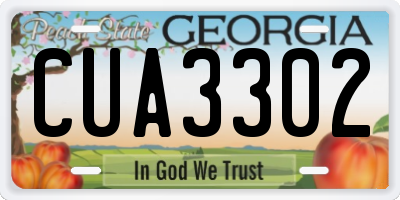 GA license plate CUA3302
