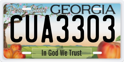 GA license plate CUA3303