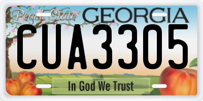 GA license plate CUA3305