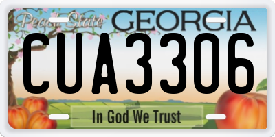 GA license plate CUA3306