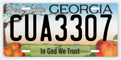 GA license plate CUA3307