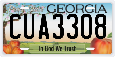 GA license plate CUA3308
