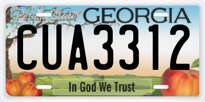 GA license plate CUA3312