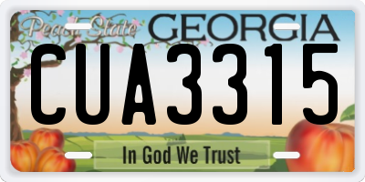 GA license plate CUA3315