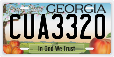 GA license plate CUA3320