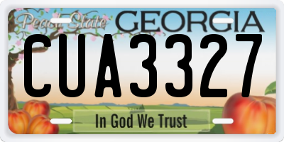 GA license plate CUA3327