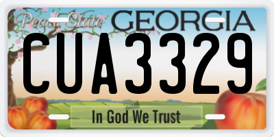 GA license plate CUA3329