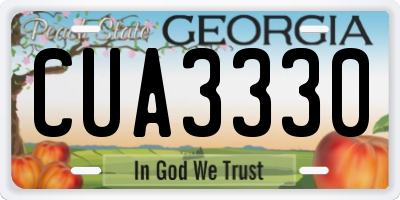 GA license plate CUA3330