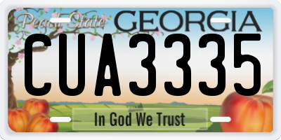 GA license plate CUA3335