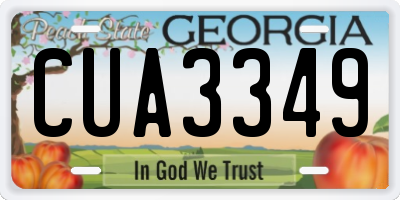 GA license plate CUA3349