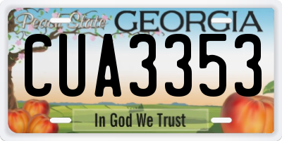 GA license plate CUA3353