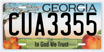 GA license plate CUA3355