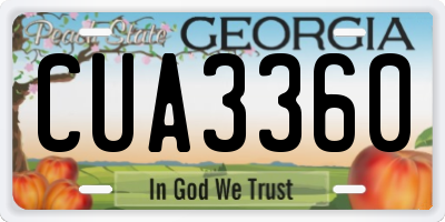 GA license plate CUA3360