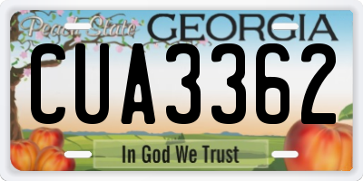 GA license plate CUA3362