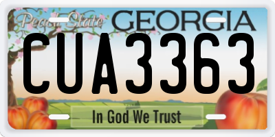 GA license plate CUA3363