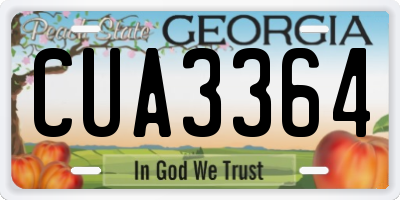 GA license plate CUA3364