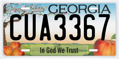 GA license plate CUA3367